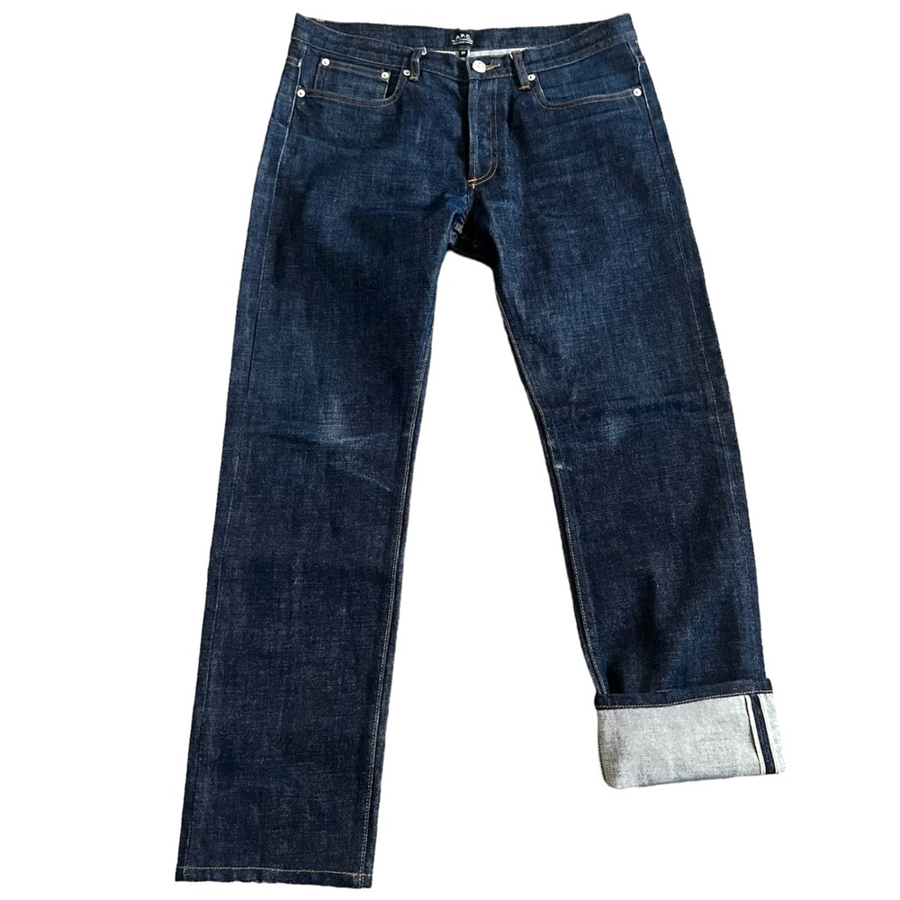 A.P.C. France Mens Petit Standard Japanese Selvedge Denim Jeans Sz 33 Raw Indigo